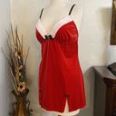 Linea Donatella  Red Baby Doll Velour Christmas Slip Size XL Photo 1