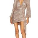 Jonathan simkhai Roxi Sequin Mini Dress Drop Waist Tie V-Neck Gold Size XS Photo 0