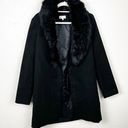 Revolve  By the Way Black Faux Fur Collar Coat Size Medium Photo 0