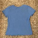 Full Tilt Essentials blue lettuce edge trim t-shirt Photo 5