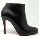 Christian Louboutin  Belle 100 Black Leather Round toe High Heels Ankle Boots Photo 2