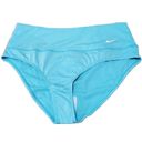 Nike  Copa/Blue-Teal Essential High-Waist Banded Bikini Swim Bottom, US XL-NWT Photo 0