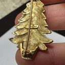 Monet Signed  Multi Color Rhinestone Gold Tone Christmas Tree Brooch Pin NWOT Photo 4