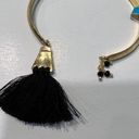 Shiraleah  Gold Bangle Bracelet‎ With Black Tassel Photo 2