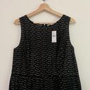 The Loft  Fit and Flare 100% Cotton Knee Length Boat Neck Dress Black Eyelet Size 14 Photo 3