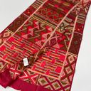 Oscar de la Renta Vintage  Red Silk Scarf E135 Photo 4