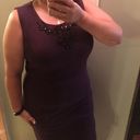 Charter Club  Sleeveless Purple Embellished Knit Special Occasion Dress Photo 2