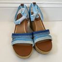 Vionic NEW Capri Flutter Ankle Strap Espadrilles Wedge Sandals Powder Blue Photo 1