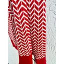 Papillon NWT  Rib Knitted Chevron Scarf Red White Women's One Size Fits All Photo 3