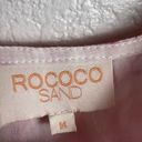 Rococo  Sand Pink White Paisley Print Long Puff Sleeve Mini Dress Size M Photo 9