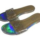 EGO  Slip-On Rhinestone Sandals in Iridescent Photo 1