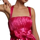 Maeve  by Anthropologie Pink Bow-Tie Satin Mini Dress Women’s size US 4 NWT Photo 2