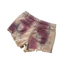 easel Fringe Hem Tie Dyed Cotton Jean Shorts, Sz L Photo 1