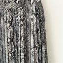 J.Crew NWT  Factory Sz O Womens Snakeskin Print Pleated Midi Skirt Black Cream Photo 2