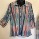 Dress Barn  Women’s Button Down Striped Shirt. Size 14/16 Photo 0