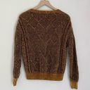 T Tahari Women’s Crewneck Knit Sweater in Mustard Yellow and Black Size Medium Photo 1