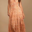 Lulus Orange Floral  Tiered Maxi Dress Size M NWT Photo 6