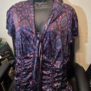 Style & Co  purple paisley button blouse,18W Photo 2