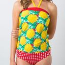 Lime Ricki  Banded Halter Pineapple Tankini Top.  Size Large. New With Tags. Photo 0