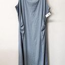 Old Navy  Maternity Fitted Sleeveless Ribbed Square-Neck Midi Dress Blue XXL NWT Photo 0