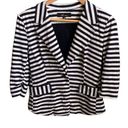 Monteau  Black/White Striped Knit Blazer. Size Medium. Photo 5