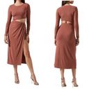 ASTR  Womens Midi Dress Westwood Long Sleeve Cutout Pink Provocative Sexy Size S Photo 1