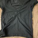 Brandy Melville black short sleeve top with low cut Photo 0