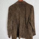 Marsh Landing Vtg  Womens Jacket Large Brown Suede Leather Button Down Shacket Photo 46