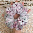 Large Gray Plaid Plush Scrunchie Hair Tie Hair Accessory Photo 1