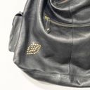 Betsey Johnson  Vintage Black Pebbled Leather Studded Large Hobo Bag Photo 1