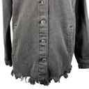 Altar'd State  Faded Black Trucker Jean Jacket Size Small Raw Hem Denim Grunge Photo 6