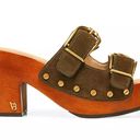 Veronica Beard  Halifax Suede Leather Buckle Clogs Size 9.5 Olive Green Photo 1