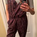 Nordstrom Three E Dark Purple Floral  Vintage Jumpsuit Romper Photo 1