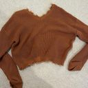 moon&madison Burnt Orange V-neck Sweater  Photo 0