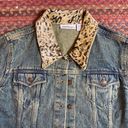 RETRO Y2K CHEETAH TRIM RHINESTONE JEAN JACKET Blue Size M Photo 2