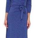 Kuhl  Organic Cotton Jersey Knit Salza Dress Ruched Bodice Tie Belt V Neck Blue S Photo 0