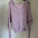 Free People Purple Best Of You Crochet Knit Sweater size S Photo 2