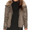 Generation Love  Georgina Asiatic Raccoon Bomber Jacket in Olive Green Sz S Photo 0