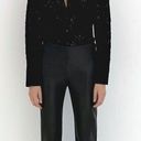 ZARA black bohemian flower crochet embroidered long sleeve button up shirt Photo 1