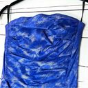 Jessica McClintock Vintage  Royal Blue & Silver Strapless Prom Party Dress Size 6 Photo 2