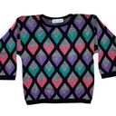 Funky Chunky Knit Diamond Sweater Size Medium Kate Collins Vintage 80s Acrylic Photo 0