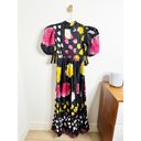 Splash NWT Busayo Bayo Puff Sleeve Cotton Maxi Dress  Paint Floral Print Large Photo 4