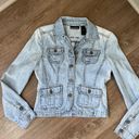 DKNY  Jeans Distressed Light Wash Denim Blue Blazer Jacket ~ Size XS Photo 8