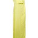 Pretty Little Thing  Light Lime One Shoulder Maxi Gown Dress Back Slit Crepe Photo 0