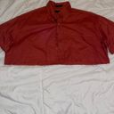 Oleg Cassini  Burnt Sienna Cropped Button Down Shirt Photo 1