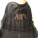 Black Lace Detail Boxy Top Beach Swim Cover Up Size M Photo 2