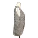 W By Worth  Women Gray Cotton Open Knit V-Neck Sleeveless Wrap Sweater Vest Sz L Photo 2