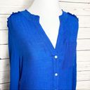 Zac and Rachel  Blue Lightweight Button Up Shirt Size Large Photo 2