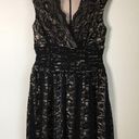 London Times ‎ Black Lace Faux Wrap Sheath Dress Sleeveless Lined Womens S… Photo 0