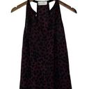 ALC Frank A.L.C. Size S 100% Silk Maroon and Black Halter Tank in Animal Print Photo 0